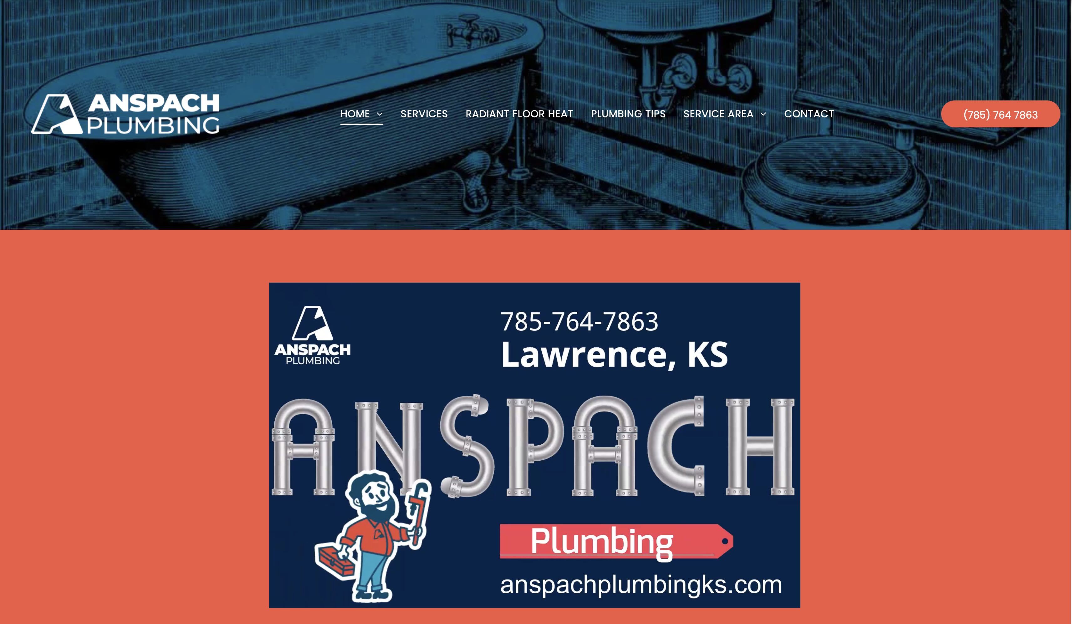 Anspach Plumbing website screenshot