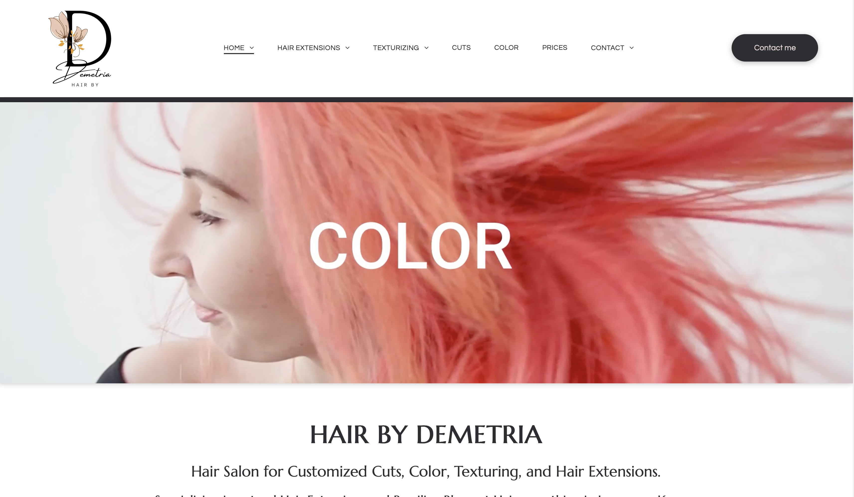 Hair by Demetria website screenshot