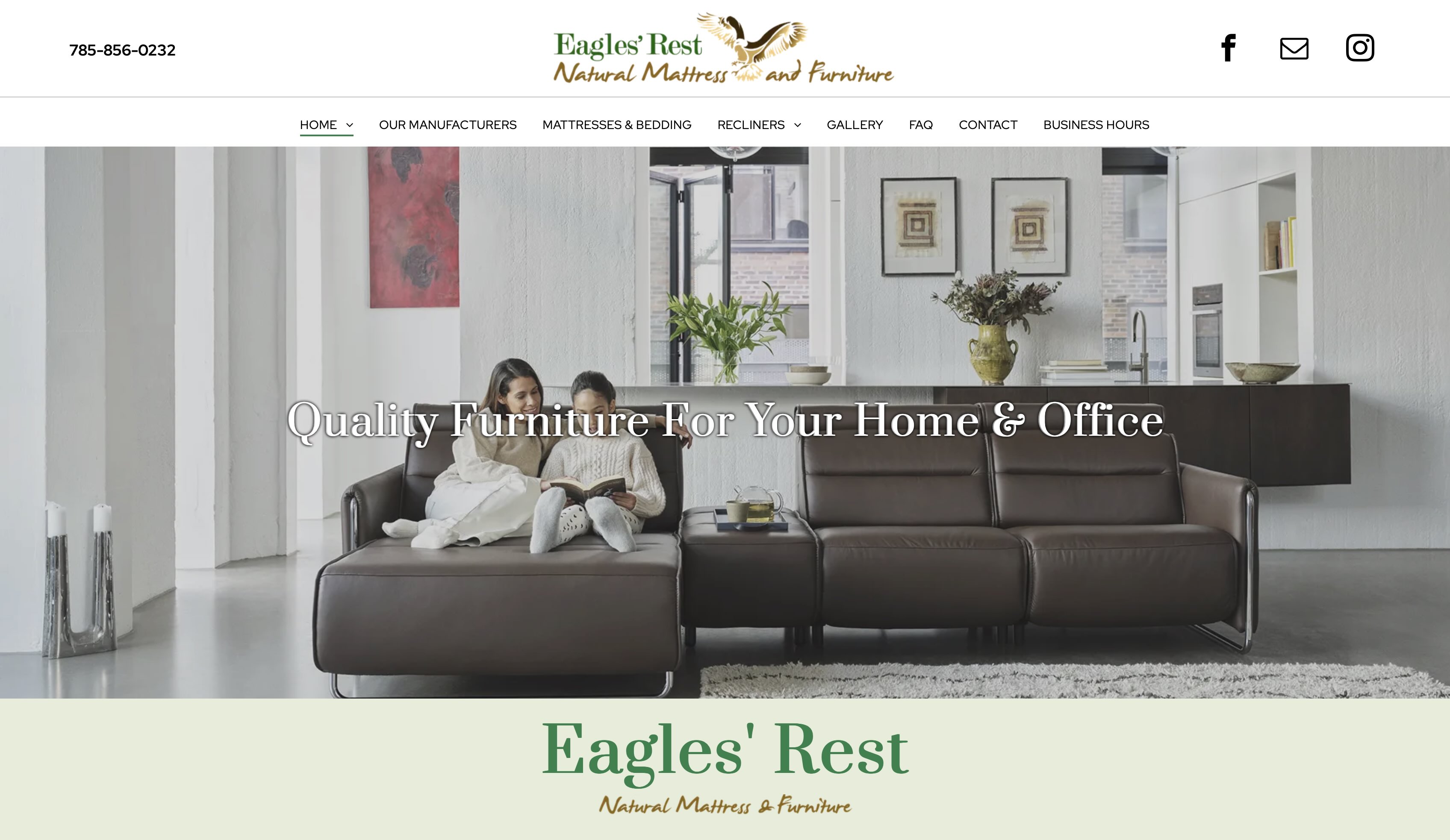 Eagles Rest Natural Home website screenshot