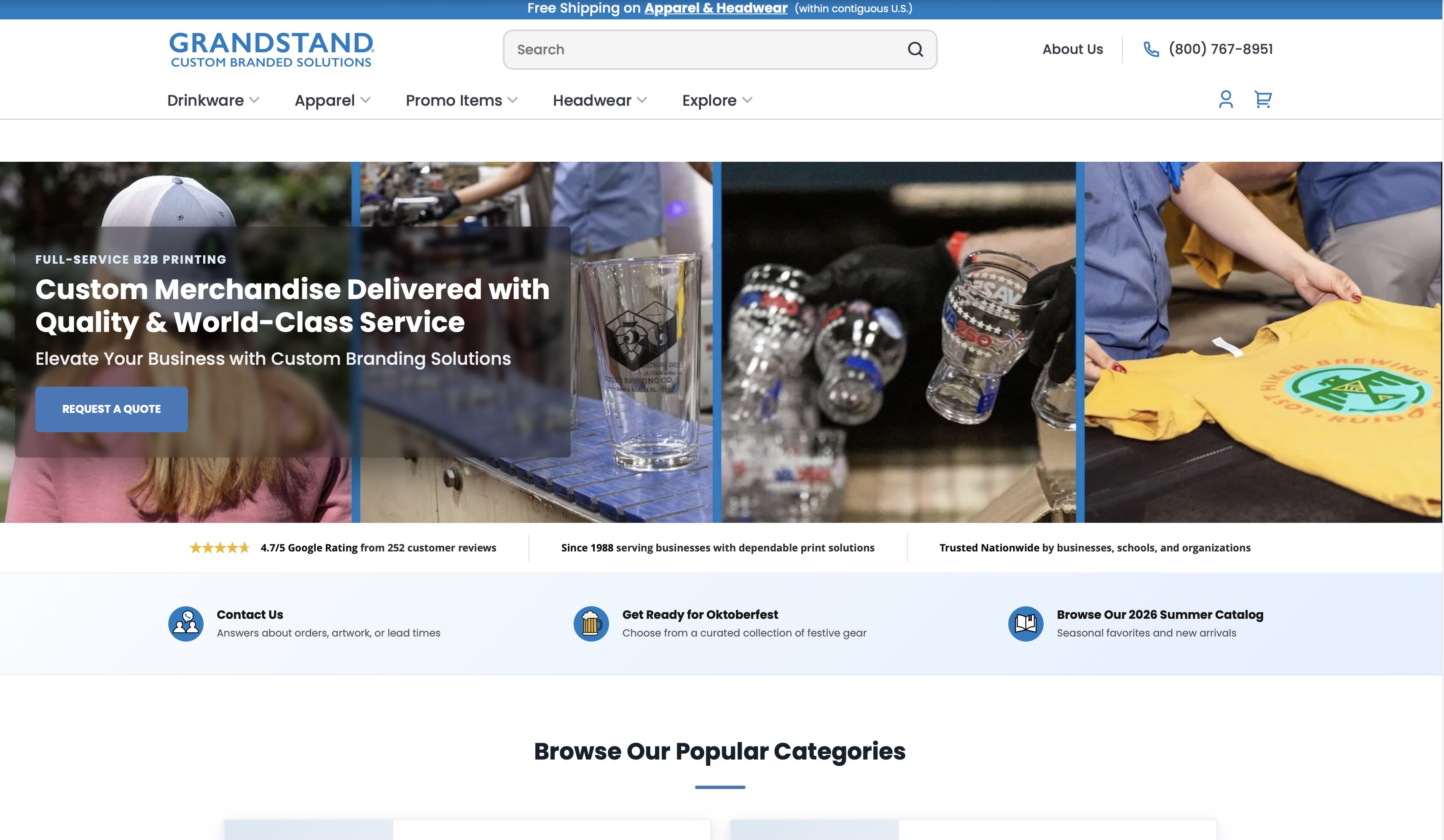 eGrandstand website screenshot