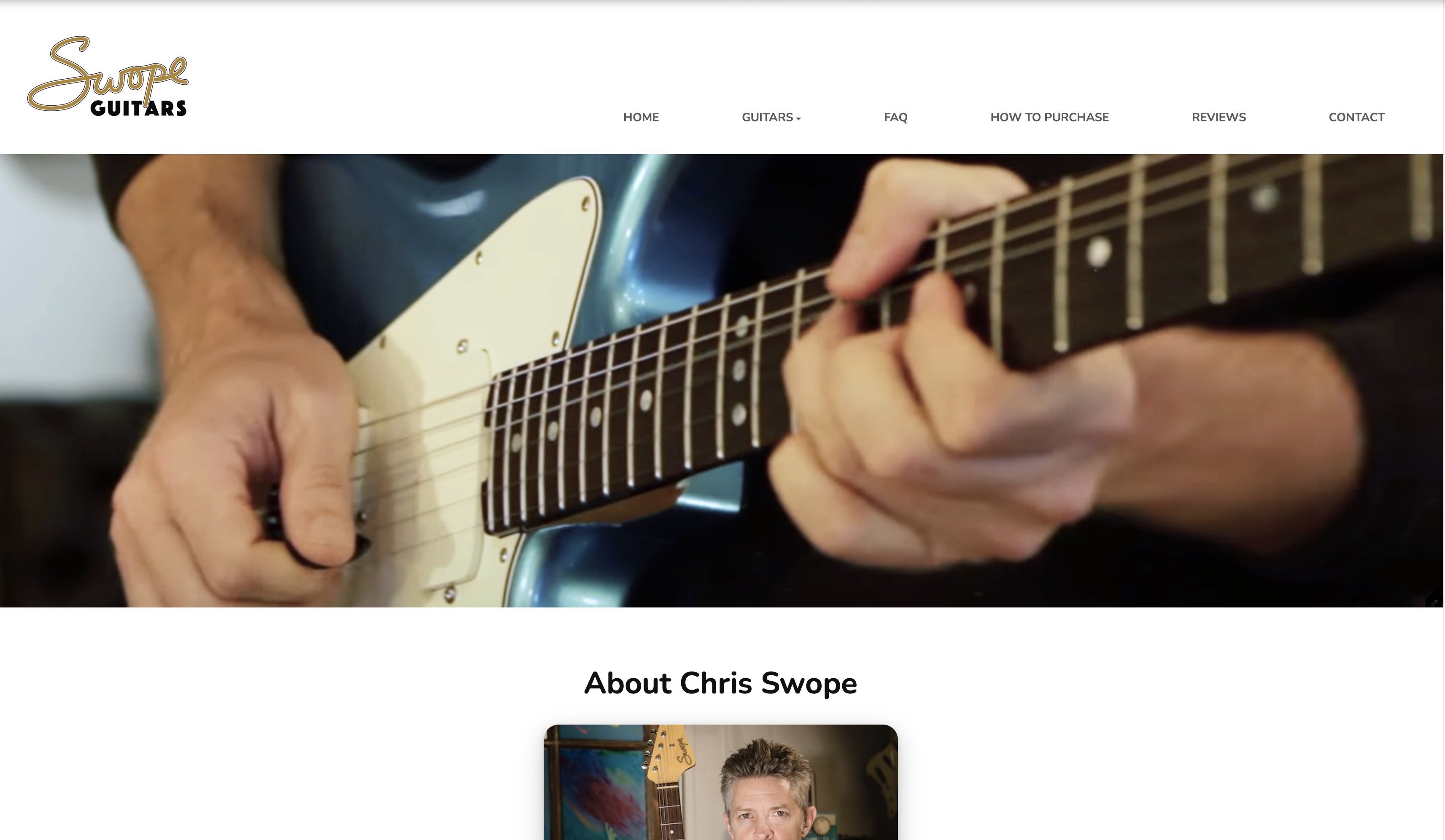 Swope Guitars website screenshot